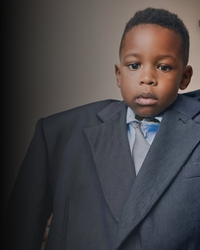 Child in an oversized blazer