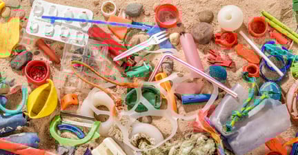 Plastic on beach